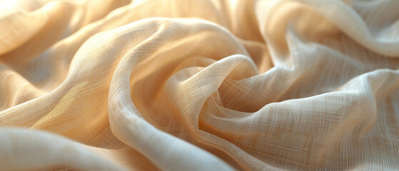 Soft texture of a delicate beige silk fabric.
