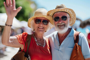 Obraz premium elderly couple on a trip