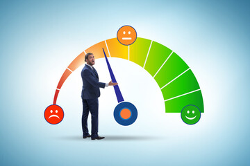Satisfaction meter in customer opinion concept