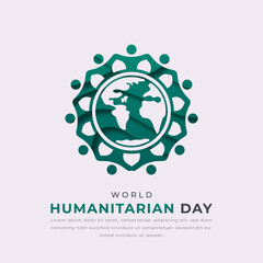 World Humanitarian Day Paper cut style Vector Design Illustration for Background, Poster, Banner, Advertising, Greeting Card