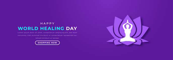 World Healing Day Paper cut style Vector Design Illustration for Background, Poster, Banner, Advertising, Greeting Card