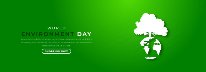 World Environment Day Paper cut style Vector Design Illustration for Background, Poster, Banner, Advertising, Greeting Card