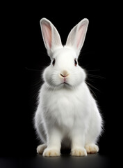 Fototapeta premium White Rabbit on black