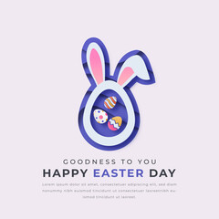 Happy Easter Day Paper cut style Vector Design Illustration for Background, Poster, Banner, Advertising, Greeting Card