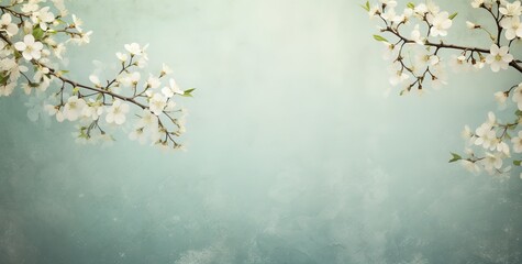 The beauty of white sakura on a blue background 