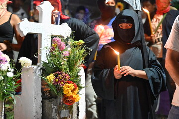 Celebración mexicana del Xantolo (Día de Muertos) en la Huasteca potosina por indigenas Teenek en...