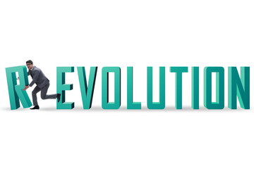 Evolution turning into revolution concept