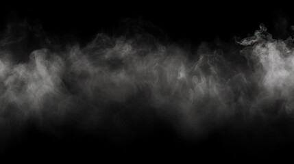 A haunting overlay of black smoke and white fog blankets the ground, with clouds of mist, steam,...