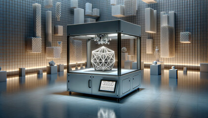 Resin 3D Printer in Geo Minimalist Setting