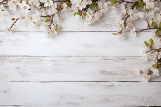 White cherry blossoms on a white background