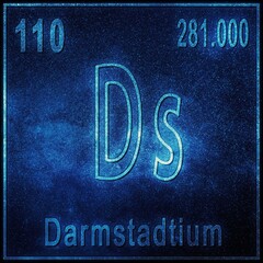 Darmstadtium Chemical Element Sign With Atomic Number Atomic Weight Periodic Table Element