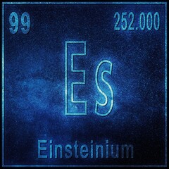 Einsteinium Chemical Element Sign With Atomic Number Atomic Weight Periodic Table Element