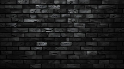 Illustration of a Black & White Brick Wall Background Pattern
