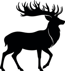 silhouette Flat deer hand drawn vector illustration generated by Ai