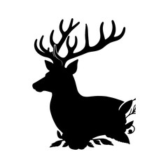Silhouette Deer sketch hand drawn doodle style hunting vector illustration generated by Ai