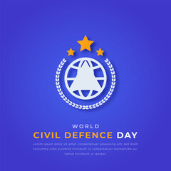 World Civil Defence Day Paper cut style Vector Design Illustration for Background, Poster, Banner, Advertising, Greeting Card