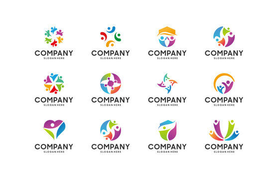 set of vector logos of People on a white background