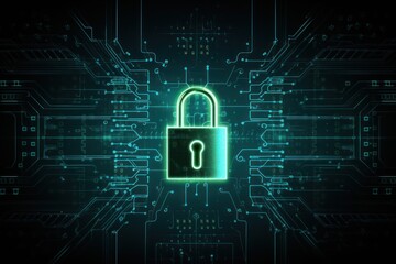 Abstract background of cyber security and internet safety in digital times.