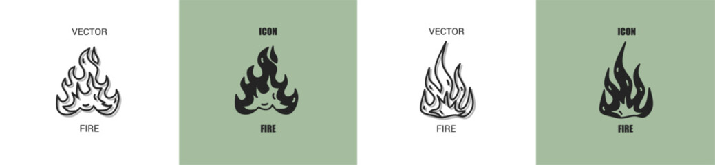 Fire icon line. Fire vector illustration.