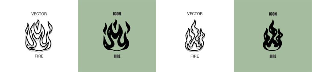 Fire icon line. Fire vector illustration.