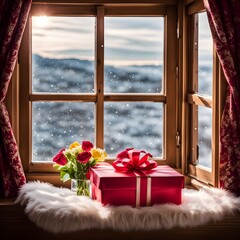 Mountain Retreat: Festive Gifts and Snowy Peaks