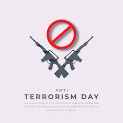 Anti Terrorism Day Paper cut style Vector Design Illustration for Background, Poster, Banner, Advertising, Greeting Card