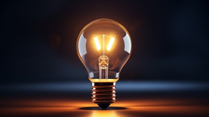 Bright warm light bulb concept. Created by AI