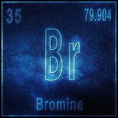 Bromine Chemical Element Sign With Atomic Number Atomic Weight Periodic Table Element