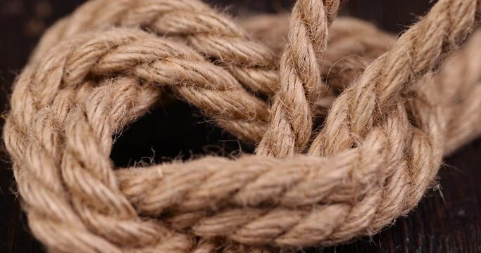 coarse linen rope in close-up, a rope from which you can tie a knot