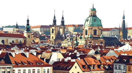 Obraz premium Artistic illustration of Prague city. Czech Republic in Europe.