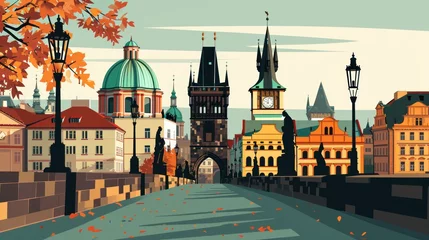 Foto op Canvas Artistic illustration of Prague city. Czech Republic in Europe. © Joyce