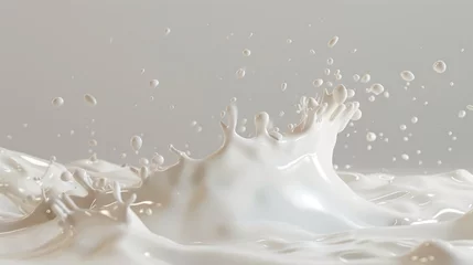 Fotobehang splash of milk with clipping path, a visual treat for designers, Ai Generated. © Crazy Juke