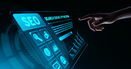 SEO Search Engine Optimization Marketing Web Traffic Internet Business Technology Concept