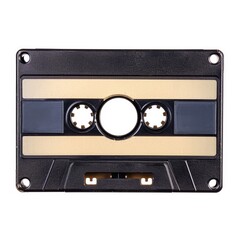 Vintage audio cassette tape isolated on white background for retro music designs, Ai Generated.