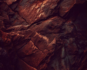 Dark red-orange-brown rock texture with cracks