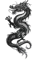 Obraz premium Tatton design of Chinese zodiac dragon as the mythical animal in Eastern Asia culture.