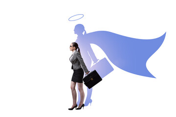 Businesswoman in the alter ego concept