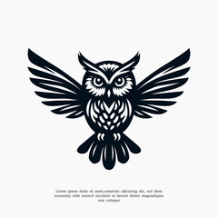 silhouette vector owl logo design illustration