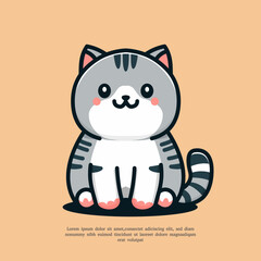 cute cat sitting vector illustration