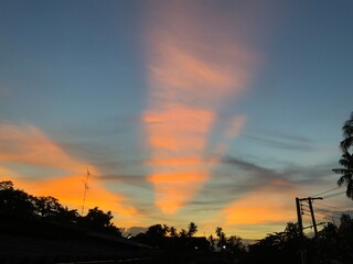 Fototapeta premium sunset over the city