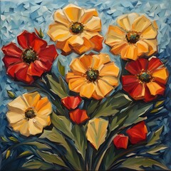 Blooming Contrast: Floral Painting with Bold Colors