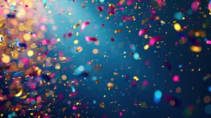 Fotobehang Confetti flying in air. Holiday celebration theme. © Joyce