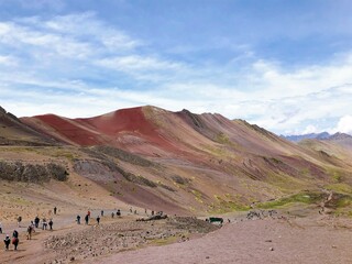 [Peru] Colorful mountain scenery from the summit of Vinicunca mountain (Rainbow mountain)