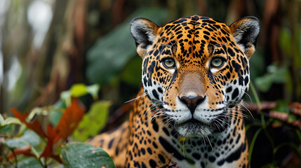 American jaguar on Wild nature in the Pantanal