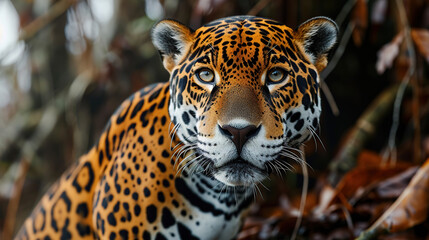 American jaguar on Wild nature in the Pantanal