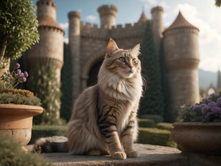 cat with castle