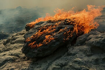 Volcanic eruption,  Burning lava on the island of Hawaii - obrazy, fototapety, plakaty