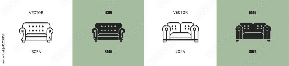 Wall mural sofa icon line. sofa vector illustration.