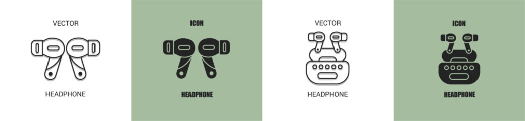 Headphone icon line. Headphone vector illustration.