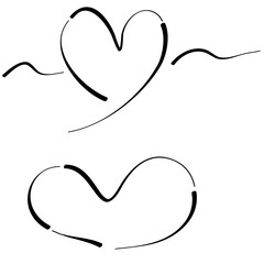 two hearts with a heart